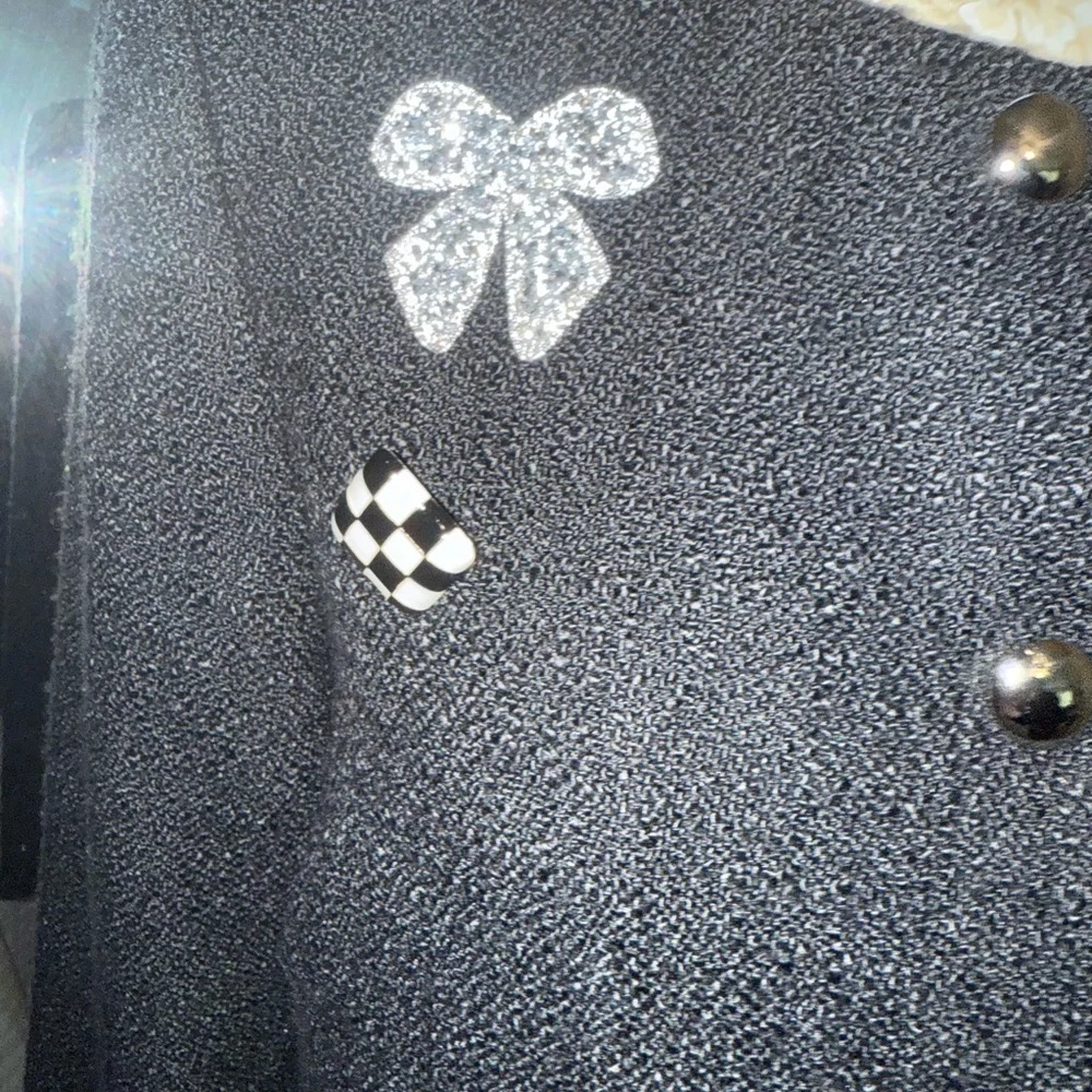 Anthropologie Black and Red Blazer with Heart Detail - Picture 8 of 12